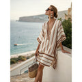Beige avec rayures marron café